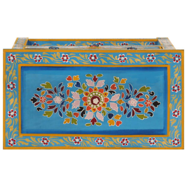 vidaXL Sideboard Turquoise 21.7"x11.8"x29.9" Solid Wood Mango - Image 6