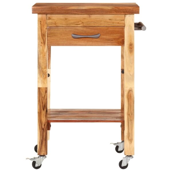 vidaXL Kitchen Trolley 21.7"x21.7"x35" Solid Wood Acacia - Image 4