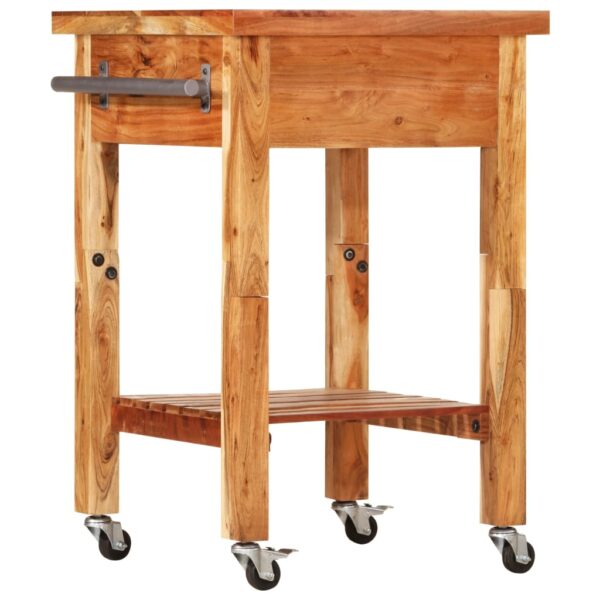 vidaXL Kitchen Trolley 21.7"x21.7"x35" Solid Wood Acacia - Image 5