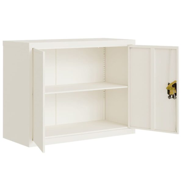 vidaXL File Cabinet White 35.4"x15.7"x27.6" Steel - Image 4