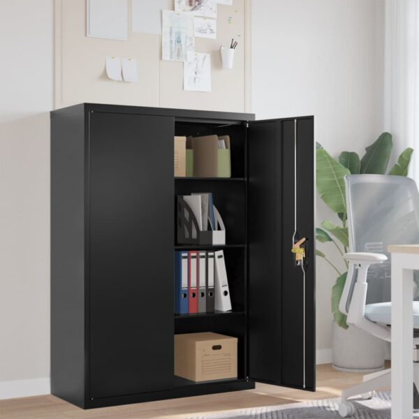 vidaXL File Cabinet Black 35.4"x15.7"x55.1" Steel