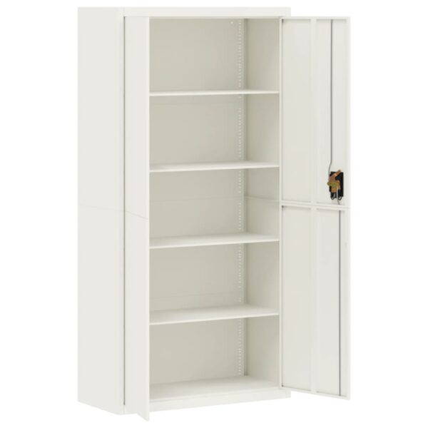 vidaXL File Cabinet White 35.4"x15.7"x70.9" Steel - Image 4