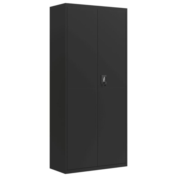 vidaXL File Cabinet Black 35.4"x15.7"x78.7" Steel - Image 2