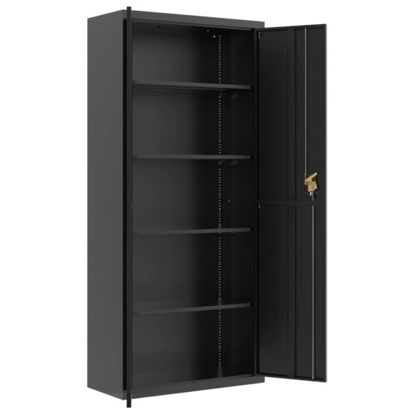 vidaXL File Cabinet Black 35.4"x15.7"x78.7" Steel - Image 4