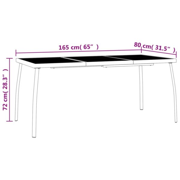 vidaXL 7 Piece Patio Dining Set Anthracite Steel - Image 11