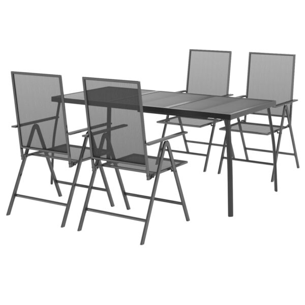 vidaXL 5 Piece Patio Dining Set Anthracite Steel - Image 3