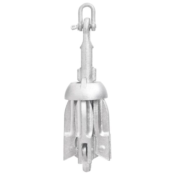 vidaXL Folding Anchor Silver 1.5 lb Malleable Iron - Image 2