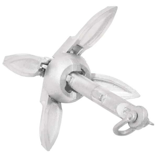 vidaXL Folding Anchor Silver 1.5 lb Malleable Iron - Image 4