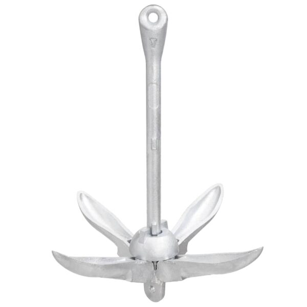 vidaXL Folding Anchor Silver 8.8 lb Malleable Iron - Image 3