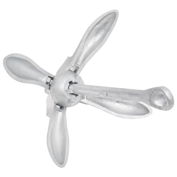 vidaXL Folding Anchor Silver 8.8 lb Malleable Iron - Image 4