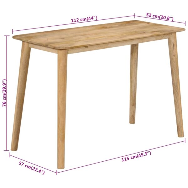 vidaXL Dining Table 44.1"x20.5"x29.9" Solid Wood Mango - Image 8