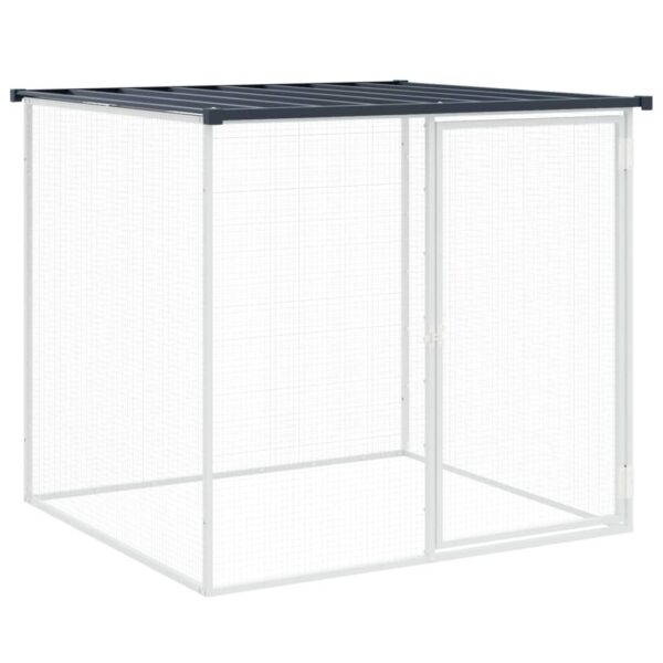 vidaXL Chicken Cage with Roof Anthracite 40.6"x38.6"x35.4" Galvanized Steel - Image 2