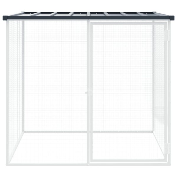 vidaXL Chicken Cage with Roof Anthracite 40.6"x38.6"x35.4" Galvanized Steel - Image 3