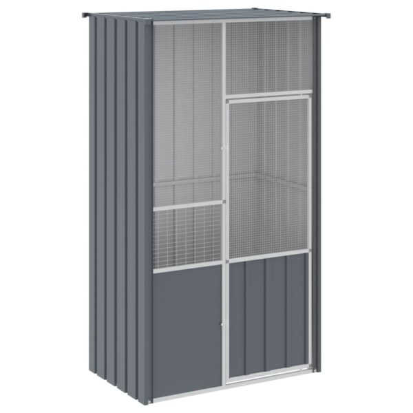 vidaXL Bird Cage Anthracite 45.3"x30.7"x78.7" Galvanized Steel - Image 2