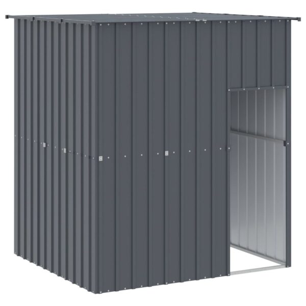 vidaXL Dog House with Roof Anthracite 65"x60.2"x71.3" Galvanized Steel - Image 2