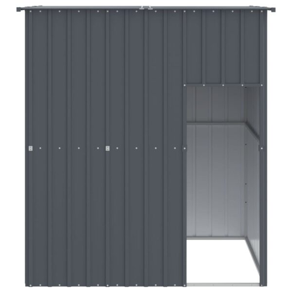 vidaXL Dog House with Roof Anthracite 65"x60.2"x71.3" Galvanized Steel - Image 3