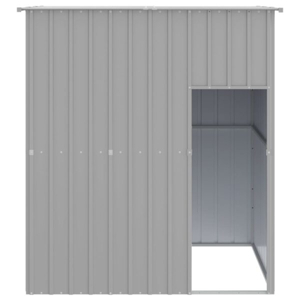 vidaXL Dog House with Roof Light Gray 65"x60.2"x71.3" Galvanized Steel - Image 3