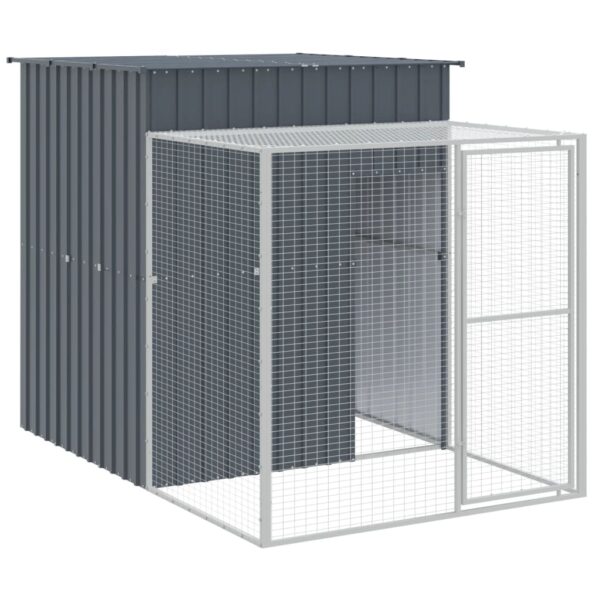 vidaXL Chicken Cage with Run Anthracite 65"x98.8"x71.3" Galvanized Steel - Image 2