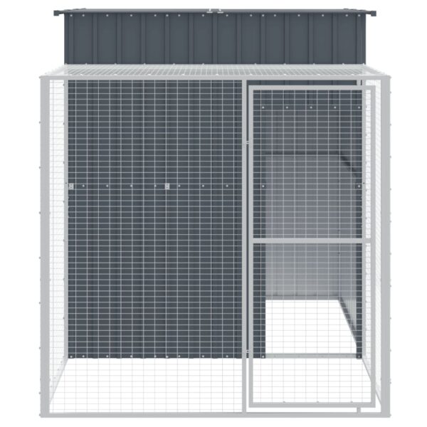 vidaXL Chicken Cage with Run Anthracite 65"x98.8"x71.3" Galvanized Steel - Image 3