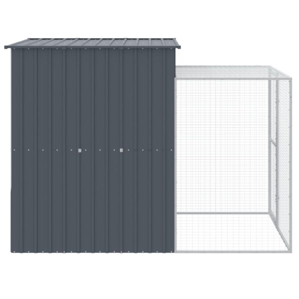 vidaXL Chicken Cage with Run Anthracite 65"x98.8"x71.3" Galvanized Steel - Image 4