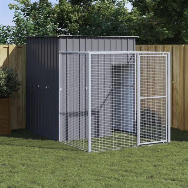 vidaXL Chicken Cage with Run Anthracite 65"x98.8"x71.3" Galvanized Steel