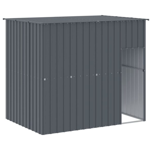 vidaXL Dog House with Roof Anthracite 84.3"x60.2"x71.3" Galvanized Steel - Image 2