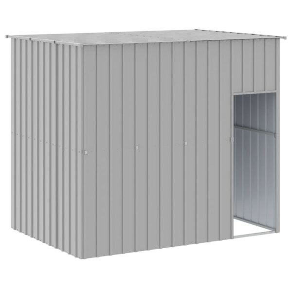 vidaXL Dog House with Roof Light Gray 84.3"x60.2"x71.3" Galvanized Steel - Image 2