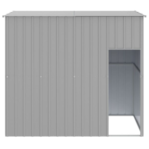 vidaXL Dog House with Roof Light Gray 84.3"x60.2"x71.3" Galvanized Steel - Image 3