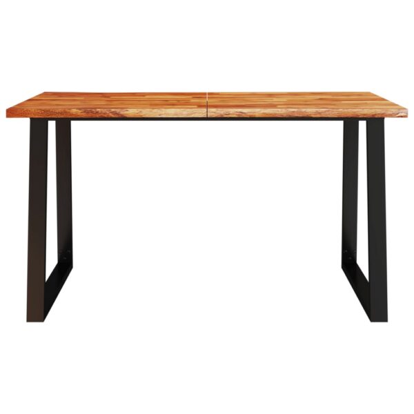 vidaXL Dining Table with Live Edge 55.1"x31.5"x29.5" Solid Wood Acacia - Image 4