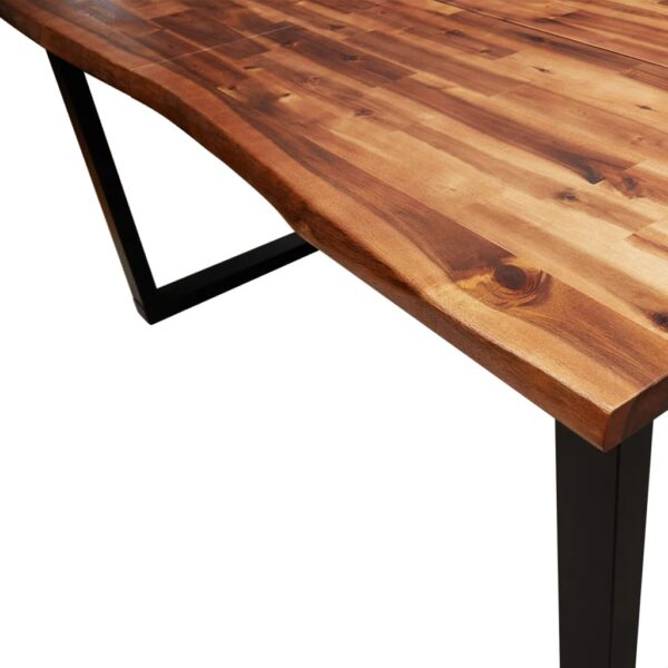 vidaXL Dining Table with Live Edge 55.1"x31.5"x29.5" Solid Wood Acacia - Image 7