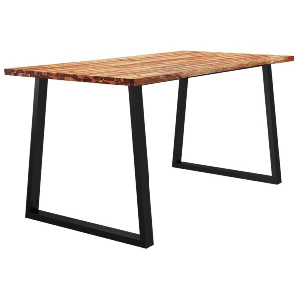 vidaXL Dining Table with Live Edge 63"x31.5"x29.5" Solid Wood Acacia - Image 3