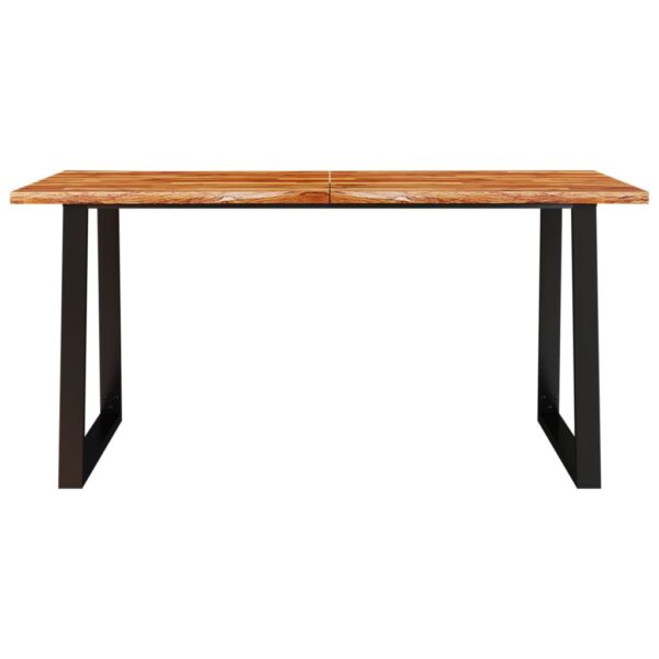 vidaXL Dining Table with Live Edge 63"x31.5"x29.5" Solid Wood Acacia - Image 4