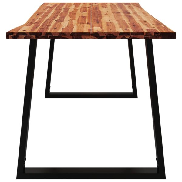 vidaXL Dining Table with Live Edge 63"x31.5"x29.5" Solid Wood Acacia - Image 5