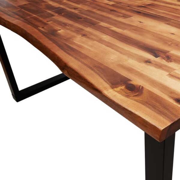 vidaXL Dining Table with Live Edge 63"x31.5"x29.5" Solid Wood Acacia - Image 7