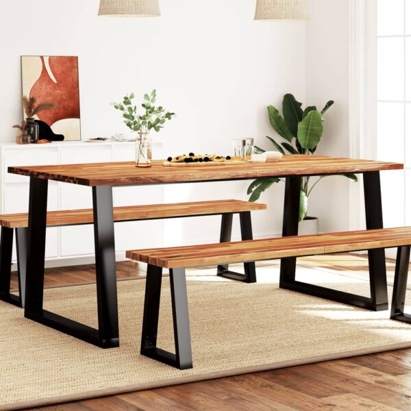 vidaXL Dining Table with Live Edge 70.9"x35.4"x29.5" Solid Wood Acacia