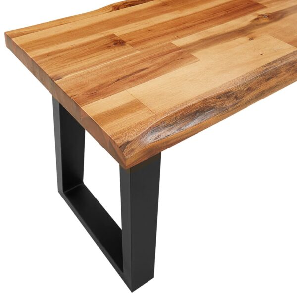 vidaXL Bench with Live Edge 55.1" Solid Wood Acacia - Image 7