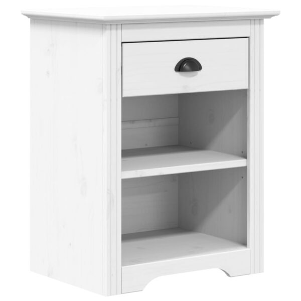 vidaXL Bedside Cabinet BODO White 20.9"x15.2"x26" Solid Wood Pine - Image 2