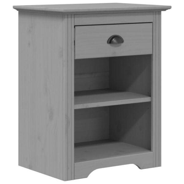 vidaXL Bedside Cabinet BODO Gray 20.9"x15.2"x26" Solid Wood Pine - Image 2