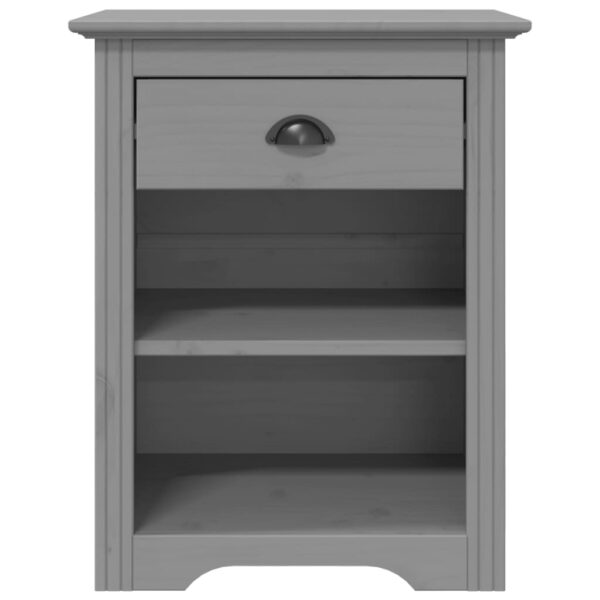 vidaXL Bedside Cabinet BODO Gray 20.9"x15.2"x26" Solid Wood Pine - Image 3