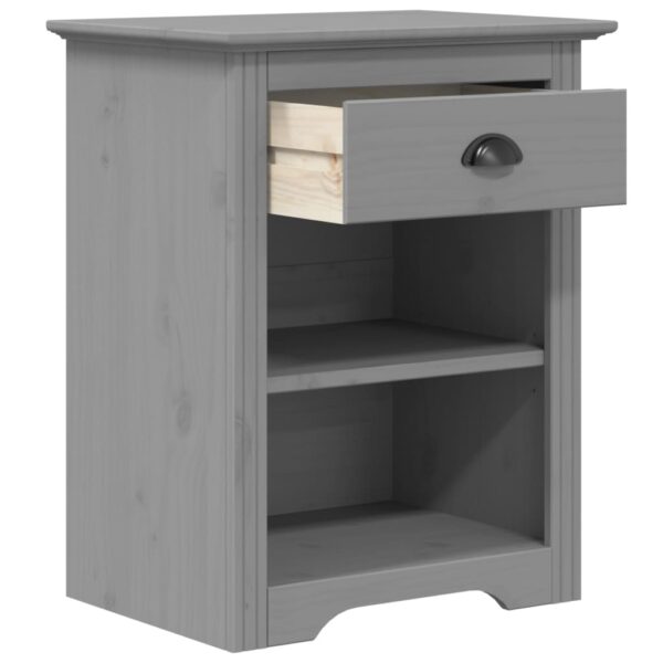 vidaXL Bedside Cabinet BODO Gray 20.9"x15.2"x26" Solid Wood Pine - Image 4