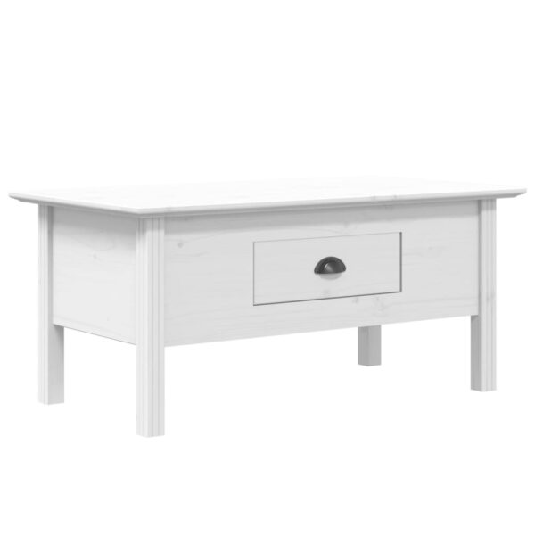 vidaXL Coffee Table BODO White 39.4"x21.7"x17.7" Solid Wood Pine - Image 2