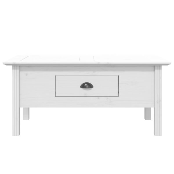 vidaXL Coffee Table BODO White 39.4"x21.7"x17.7" Solid Wood Pine - Image 3