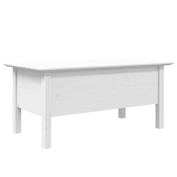 vidaXL Coffee Table BODO White 39.4"x21.7"x17.7" Solid Wood Pine - Image 6