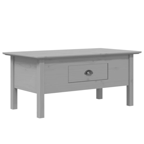 vidaXL Coffee Table BODO Gray 39.4"x21.7"x17.7" Solid Wood Pine - Image 2