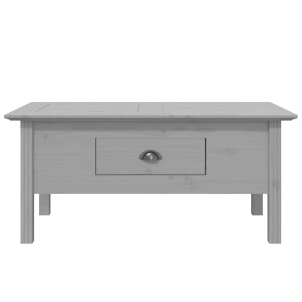 vidaXL Coffee Table BODO Gray 39.4"x21.7"x17.7" Solid Wood Pine - Image 3