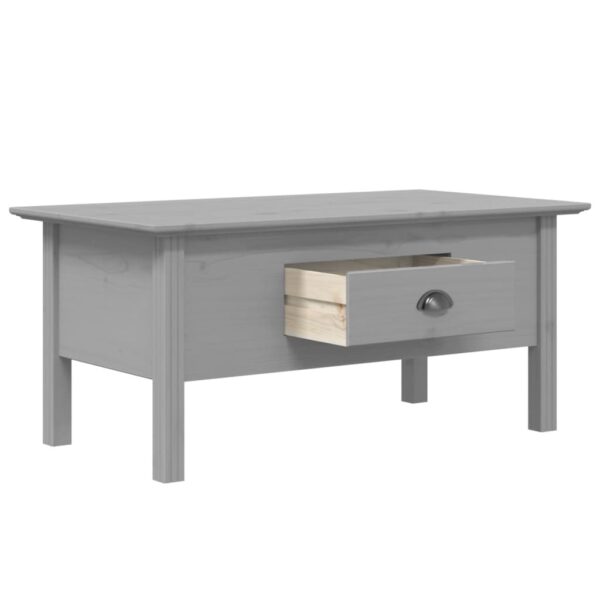 vidaXL Coffee Table BODO Gray 39.4"x21.7"x17.7" Solid Wood Pine - Image 4