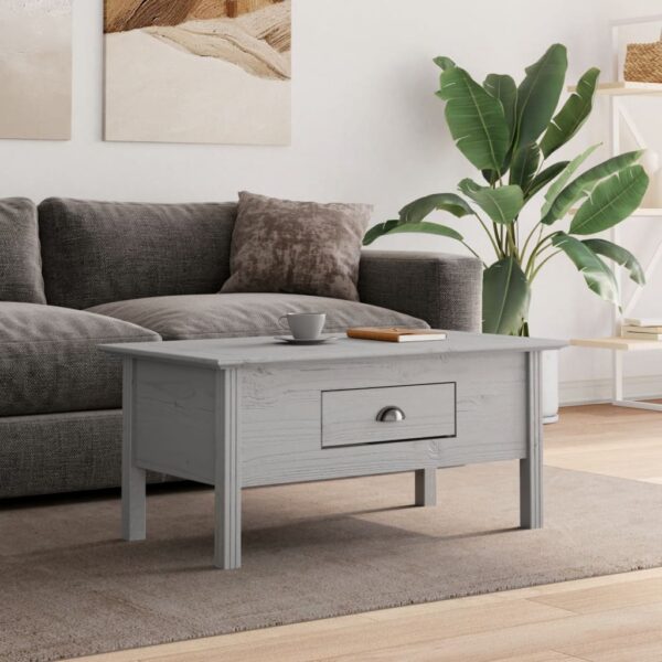 vidaXL Coffee Table BODO Gray 39.4"x21.7"x17.7" Solid Wood Pine