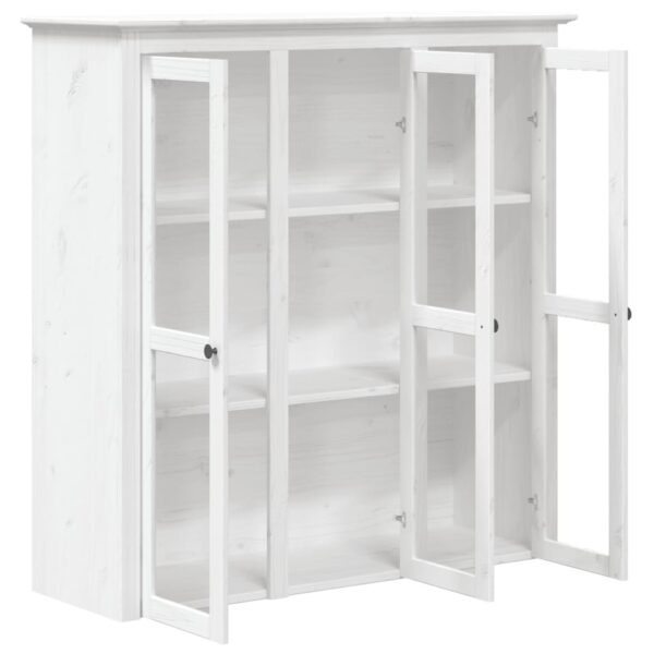 vidaXL Cabinet with Glass Doors BODO White Solid Wood Pine - Image 4