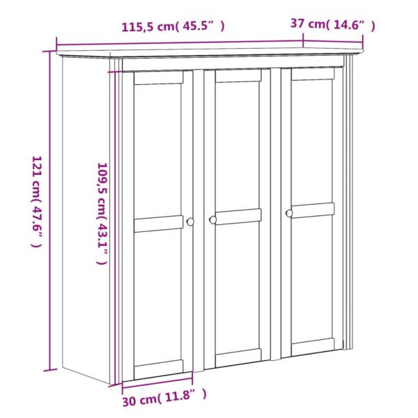 vidaXL Cabinet with Glass Doors BODO White Solid Wood Pine - Image 8