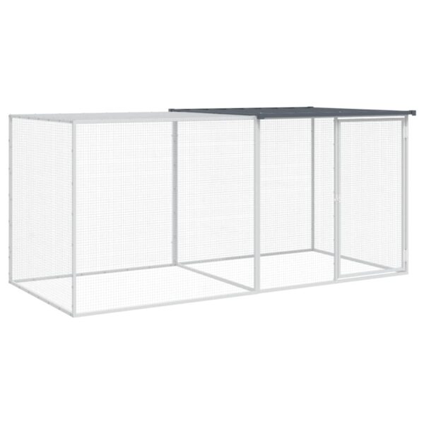 vidaXL Chicken Cage with Roof Anthracite 79.9"x38.6"x35.4" Galvanized Steel - Image 2